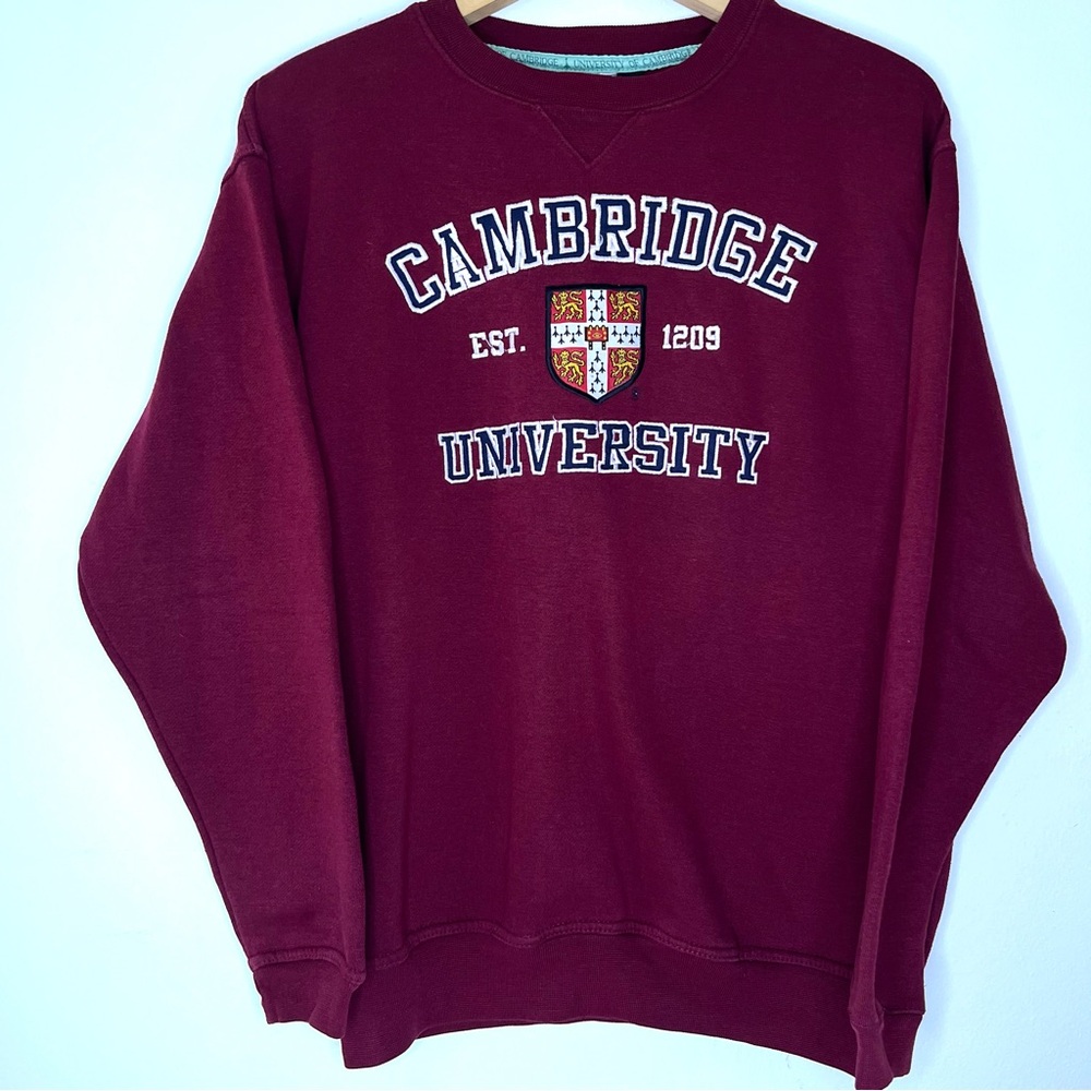 GWCC Brand Cambridge University Sweatshirt Burgundy Small Vintage Collegiate